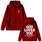 God Loves You Zip Hoodie