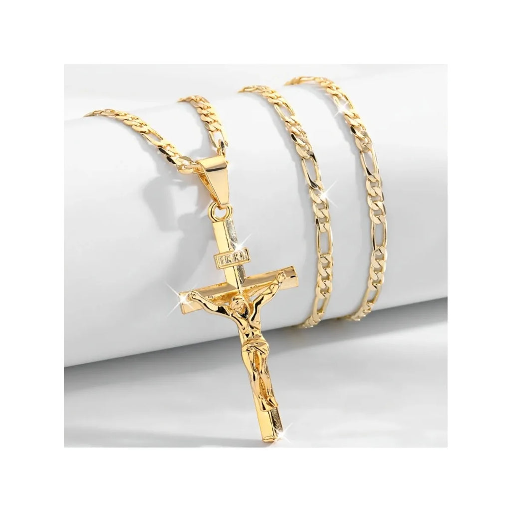 Gold Jesus Cross Necklace