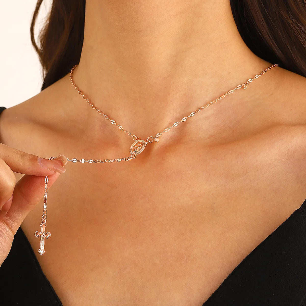 Rosary Cross Choker