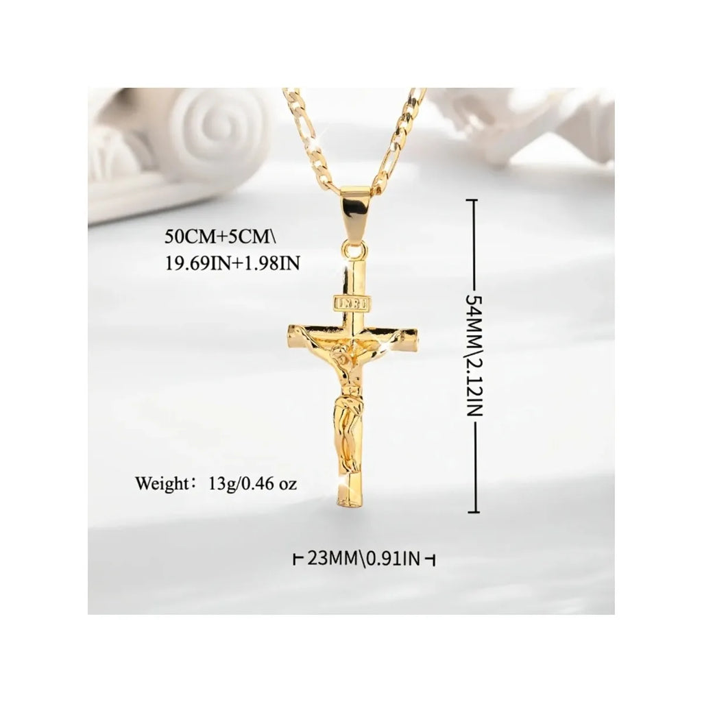 Gold Jesus Cross Necklace