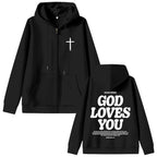 God Loves You Zip Hoodie