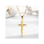 Gold Jesus Cross Necklace