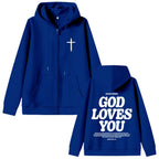 God Loves You Zip Hoodie