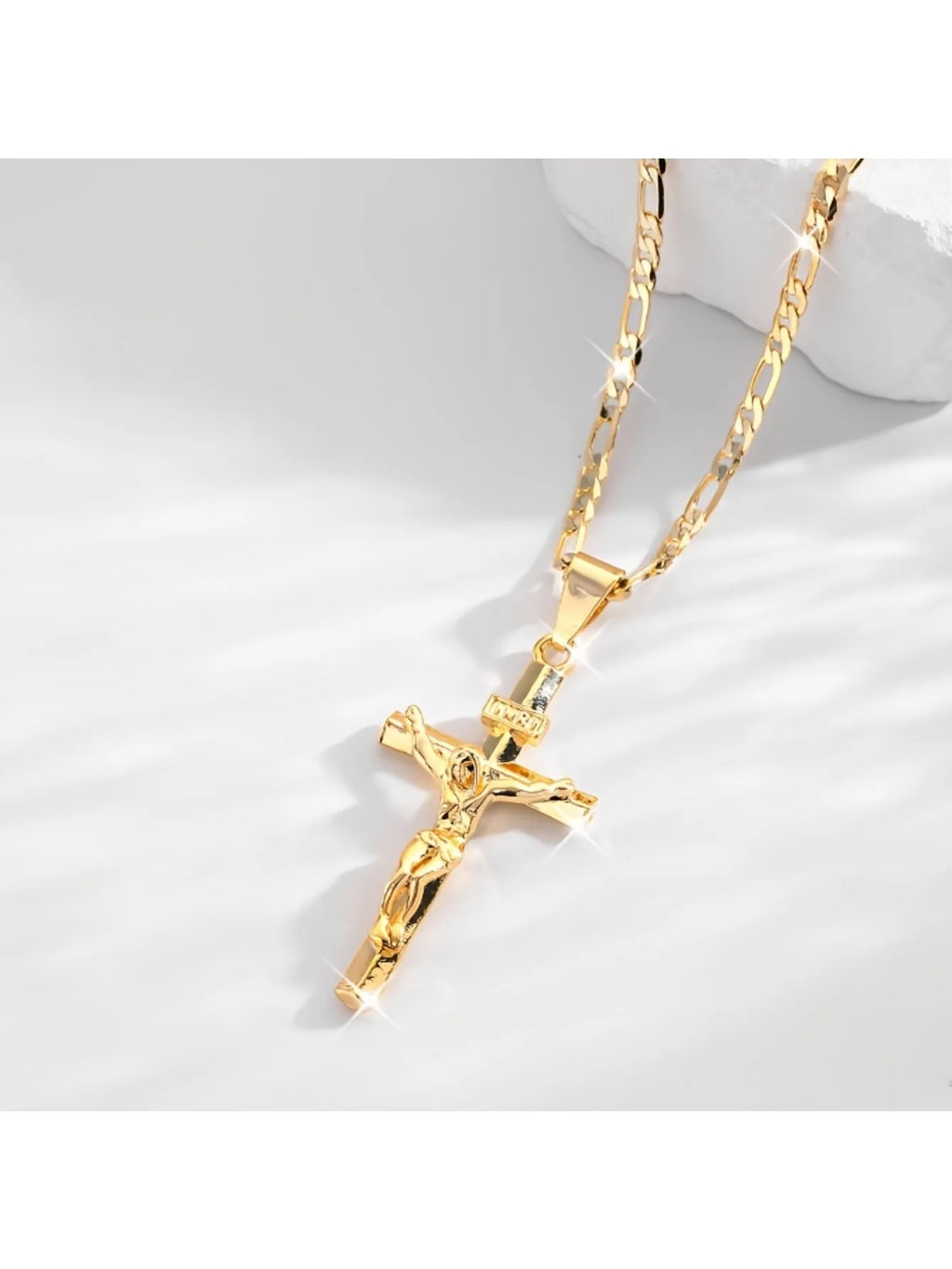 Gold Jesus Cross Necklace