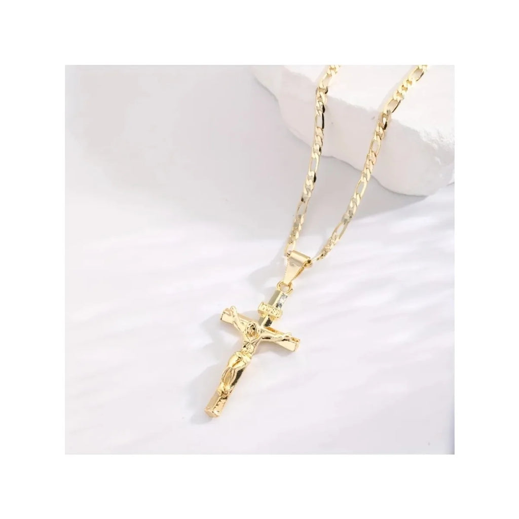 Gold Jesus Cross Necklace