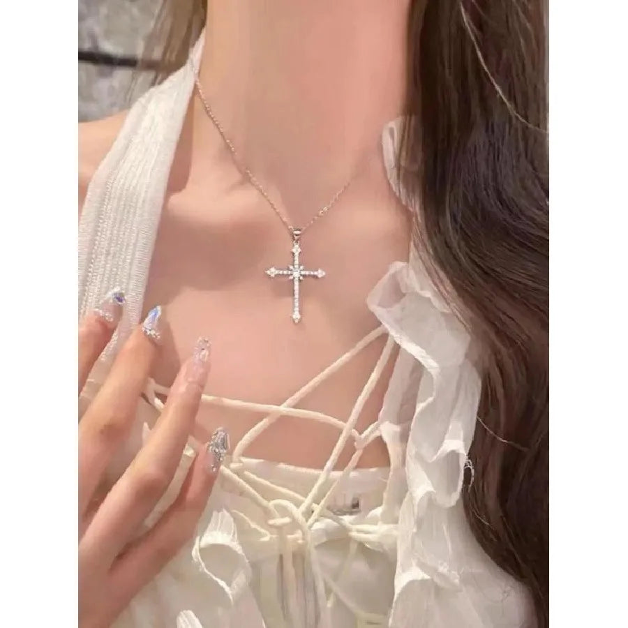Rhinestone Cross Necklace